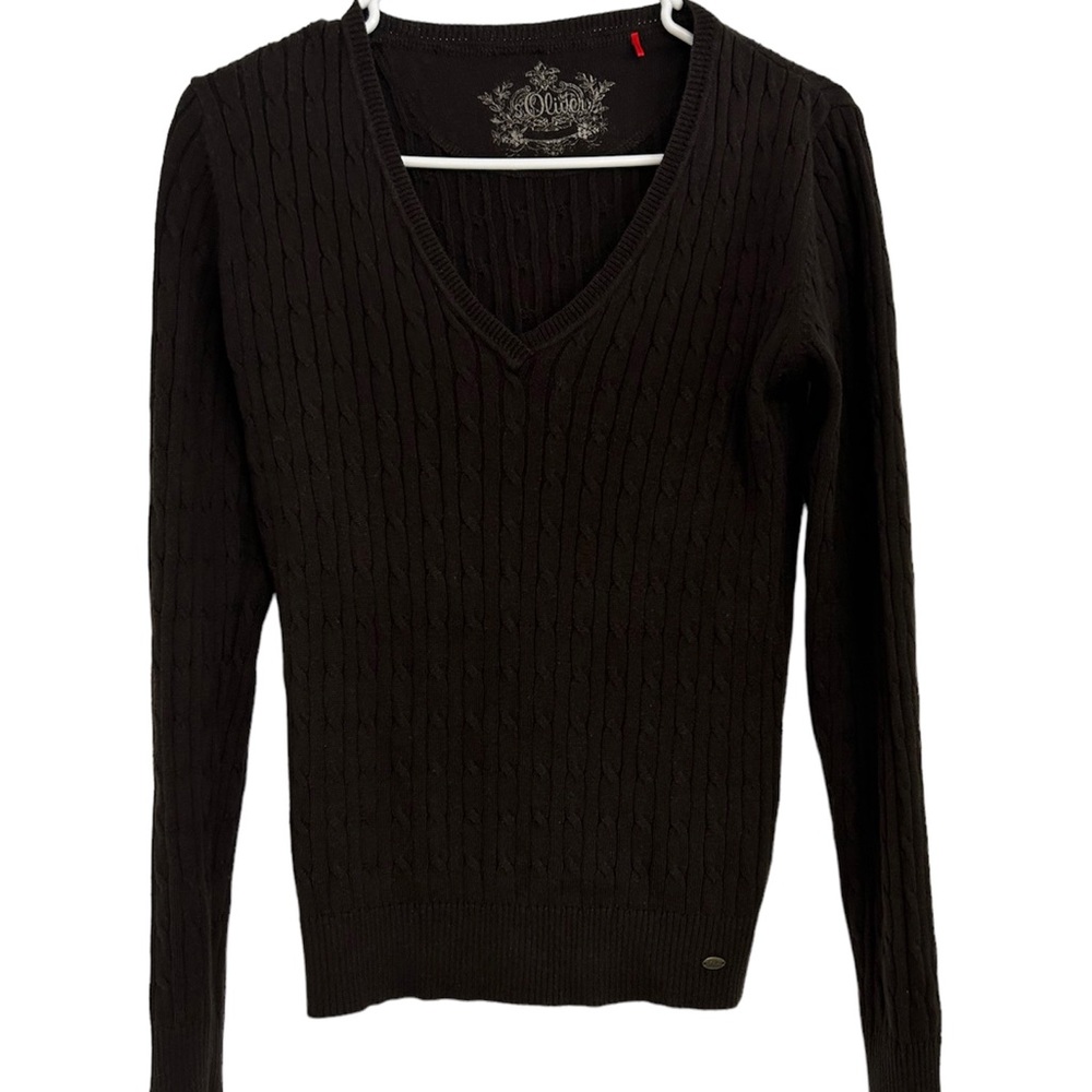 S. Oliver womens‎ brown cable knit sweater size 6.
